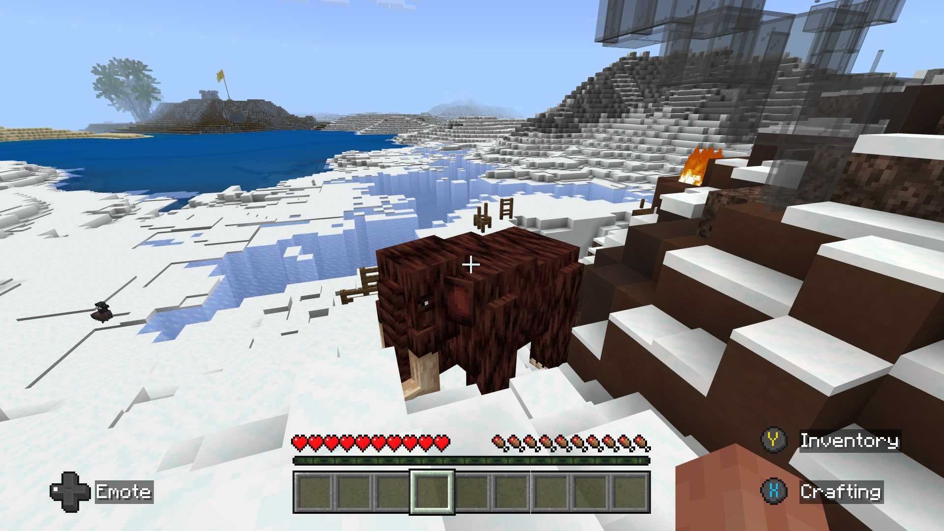 A screenshot of a mammoth in Minecraft.