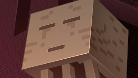 A screenshot of a ghast in the Nether.