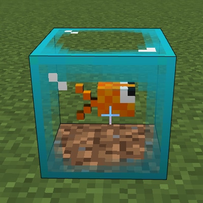 A goldfish in a block of glass
