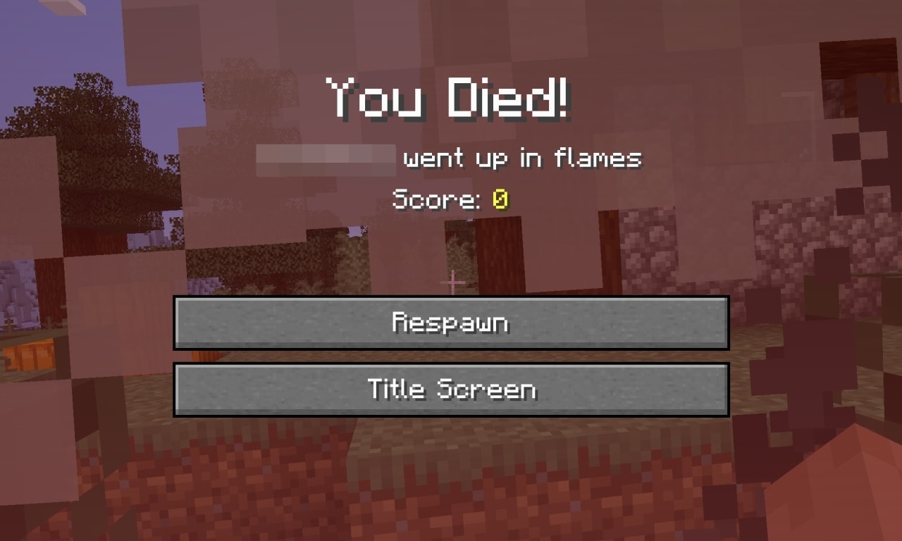 A Minecraft menu screen says "You Died!" and asks if the player wishes to respawn